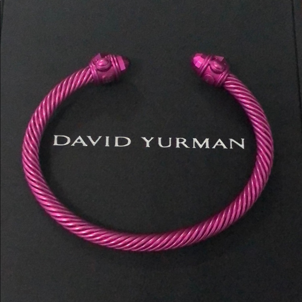 David Yurman 5mm Aluminum Cable Bracelet Pink